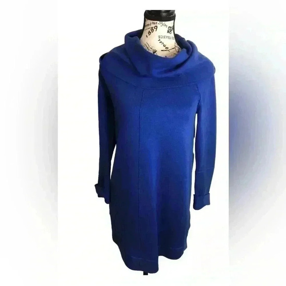 Vince Camuto Women’s Small Royal Blue Long Sweater Cowl Neck Cuff Sleeves - Picture 1 of 5